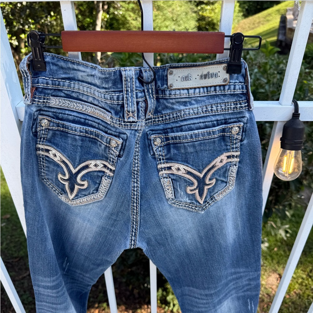Rock Revival Eva Bootcut Jeans Size 30 | Signature Fleur-De-Lis | Premium Denim